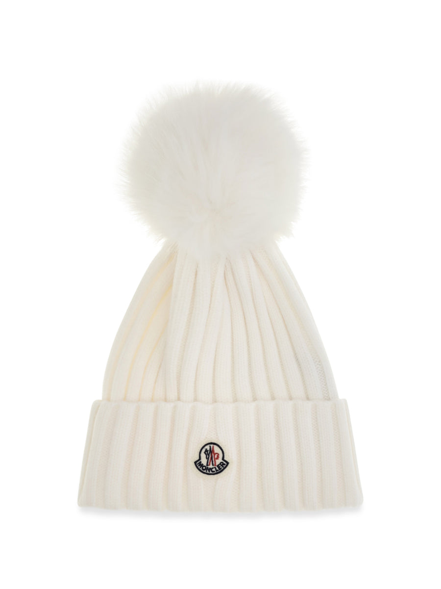 Wool Hat With Pon Natural Fleece Ovis Aries E Hairbands