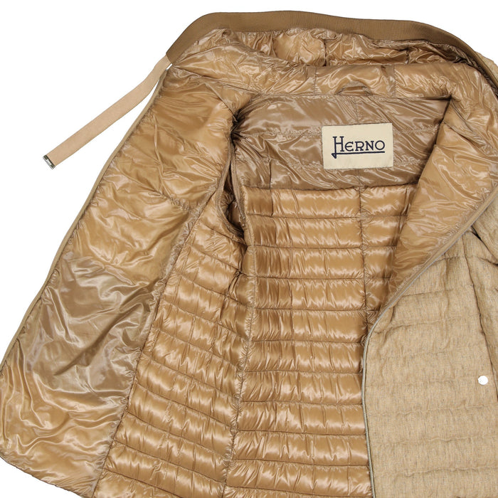 Herno Quilted Down Jacket Brown Polyester
