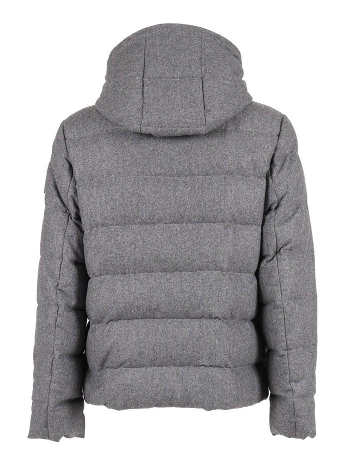 Db Front Hooded Down Jacket Grey Short Puffer