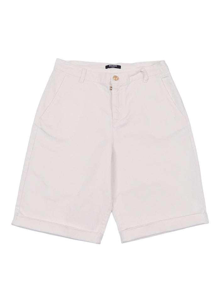 Bermudas White Cotton Short