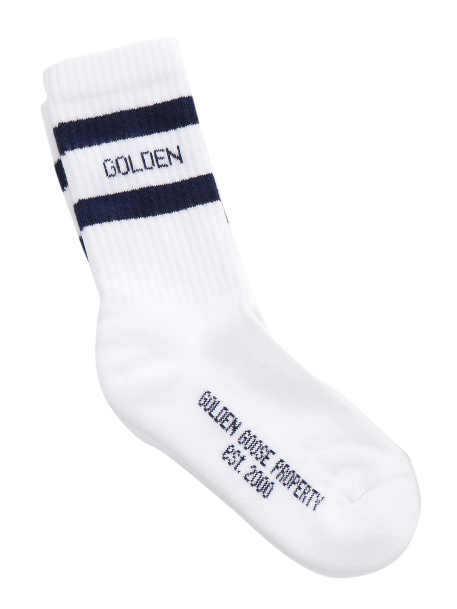 KIDS SOCKS HIGH RIB- STRIPES- GOLDEN GOOSE White Cotton Polyamide Spandex
