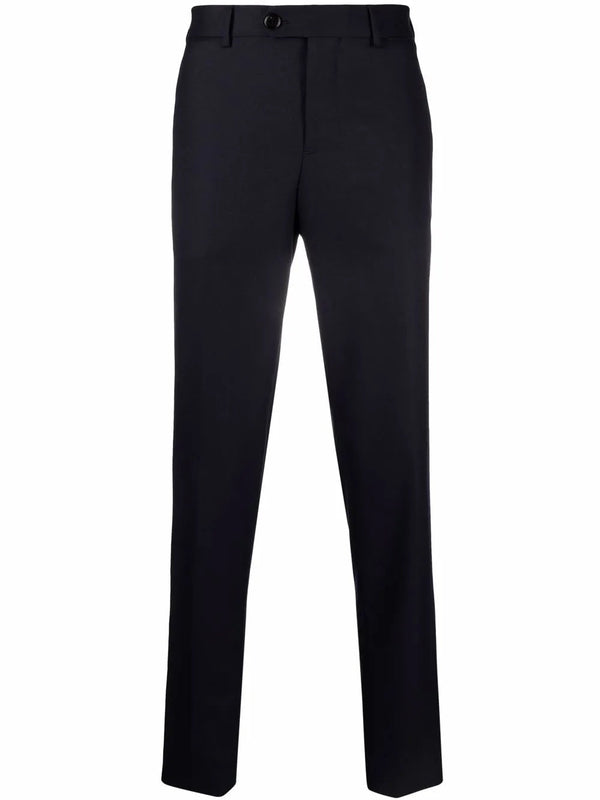 Brunello Cucinelli Mens Black Wool Tailored Trousers Blue