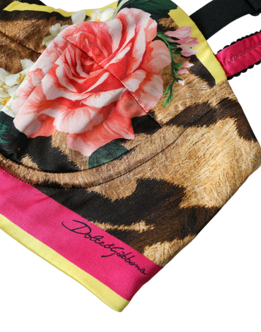 Dolce & Gabbana 50% Silk 20% Polyester 20% Nylon 10% Elastane bustier crop top in multicolor