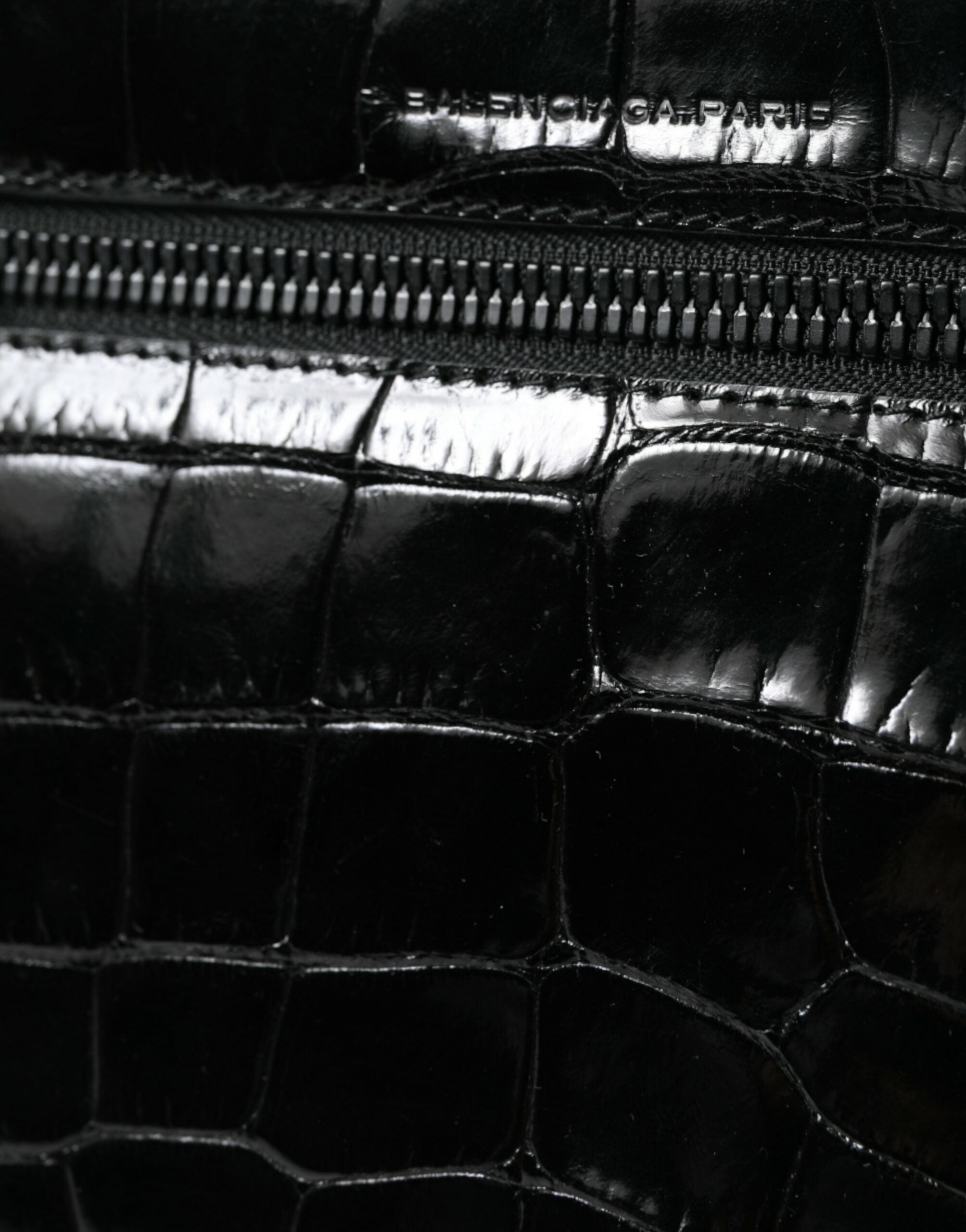 Black Exotic Leather Shoulder Crossbody Camera Bag Crocodile