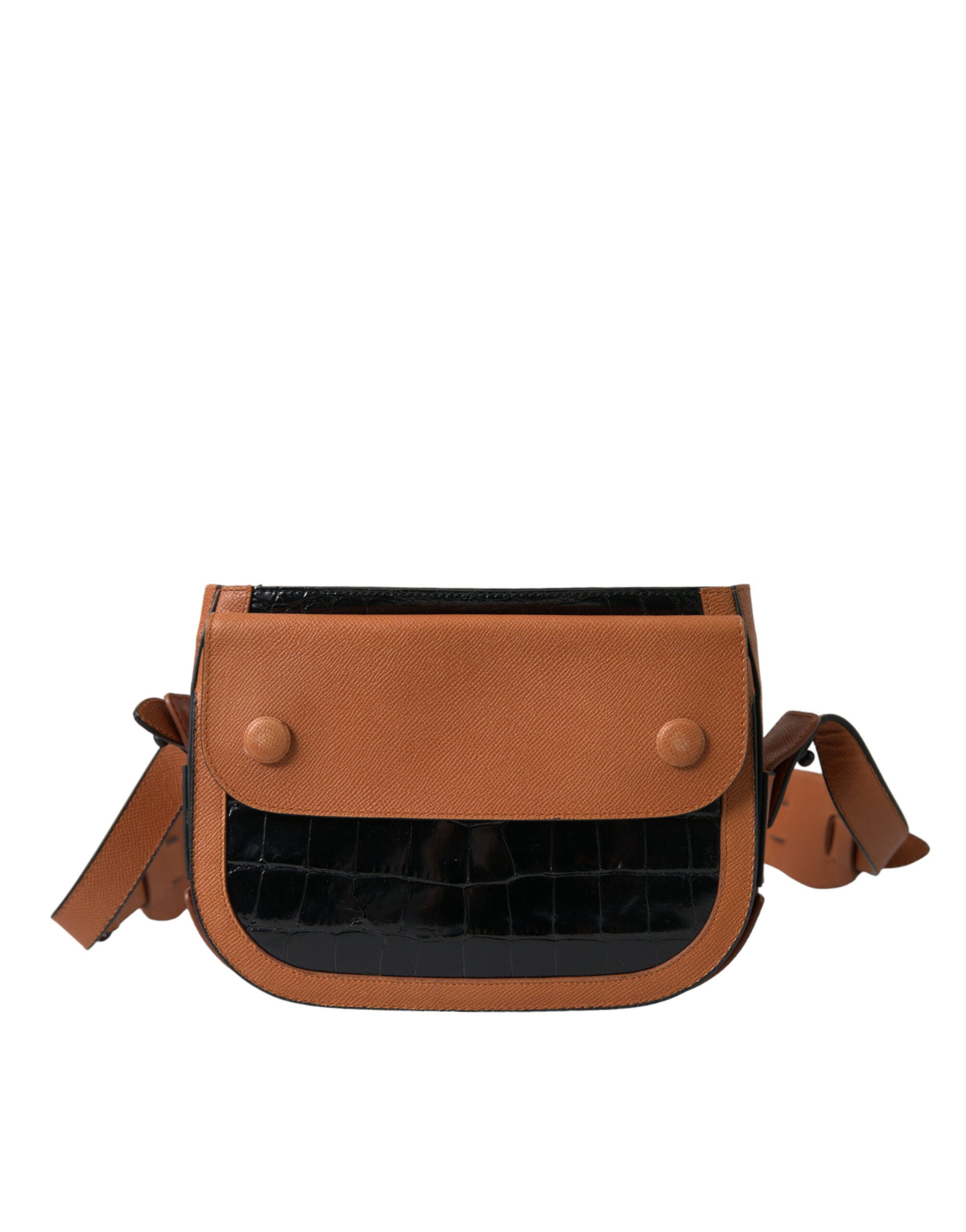 Black Brown Exotic Skin Leather Shoulder Camera Purse Bag And Crocodile