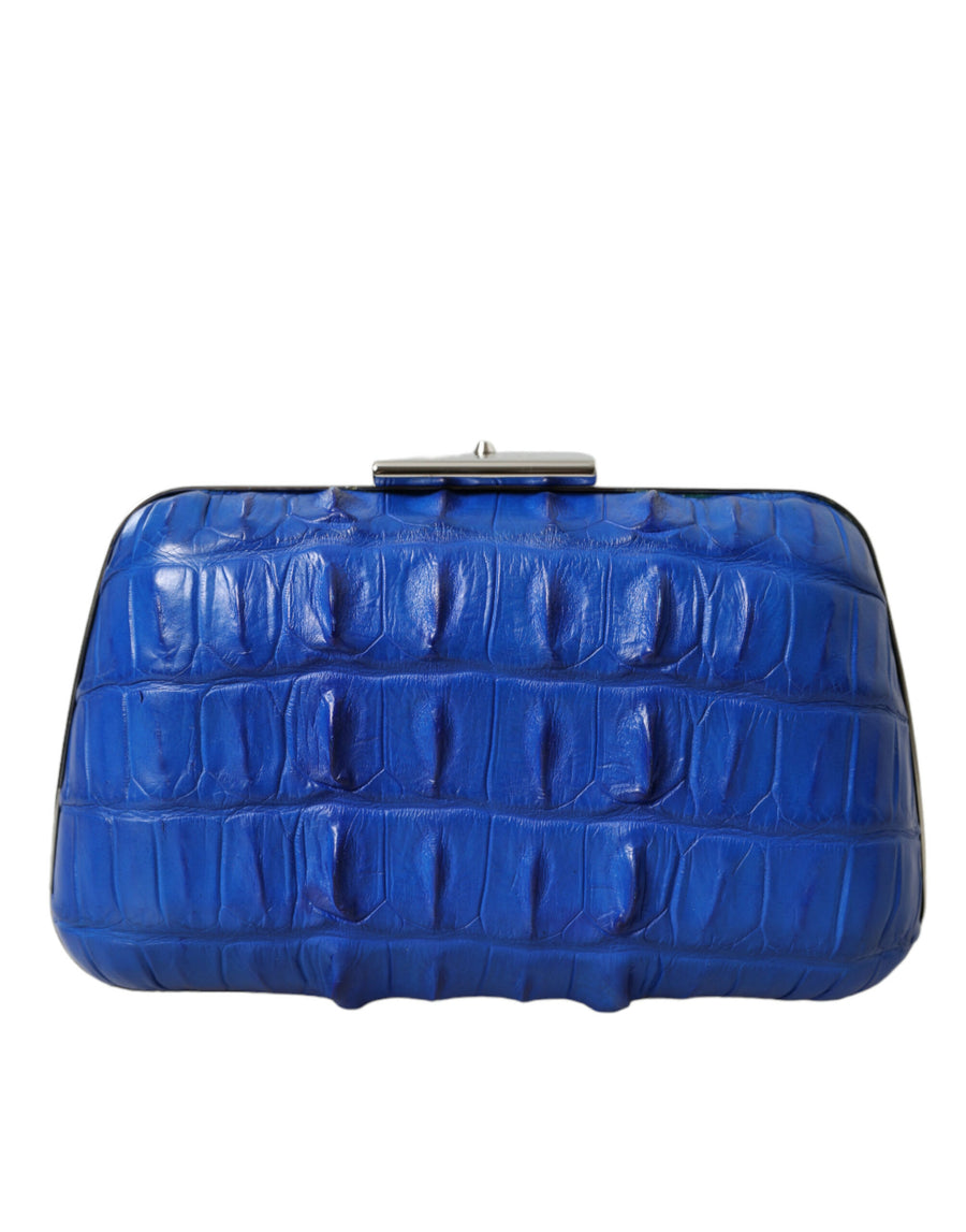Balenciaga 97% Crocodile skin clutch in blue