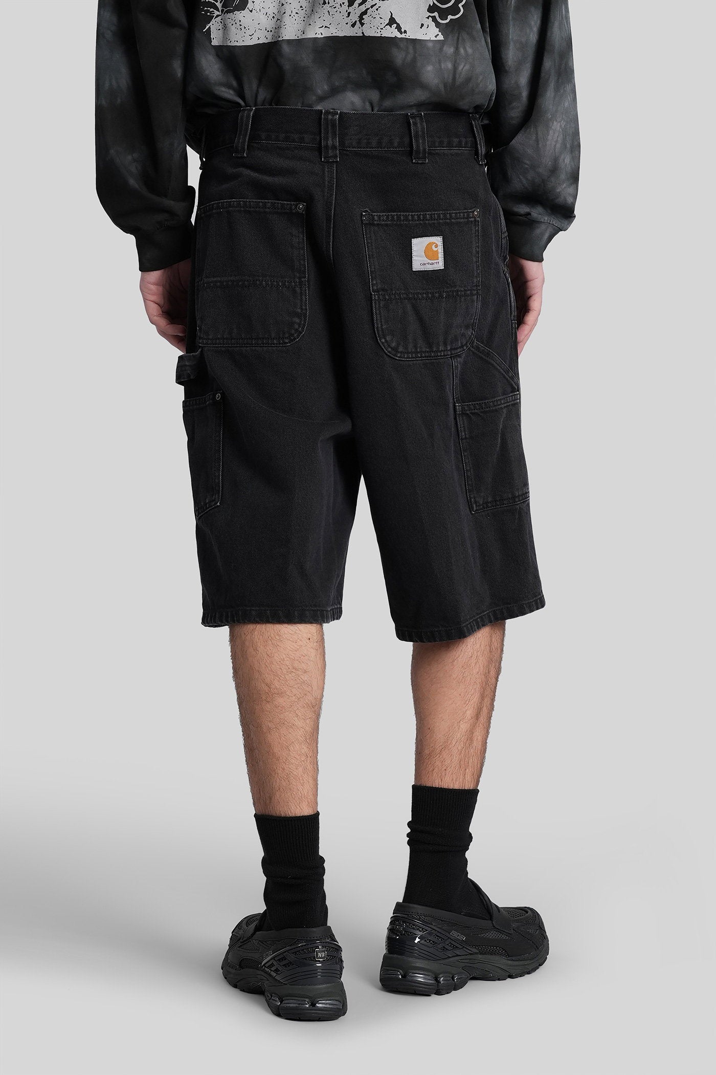 Og Double Knee Sh Shorts Black Denim Abbigliamento