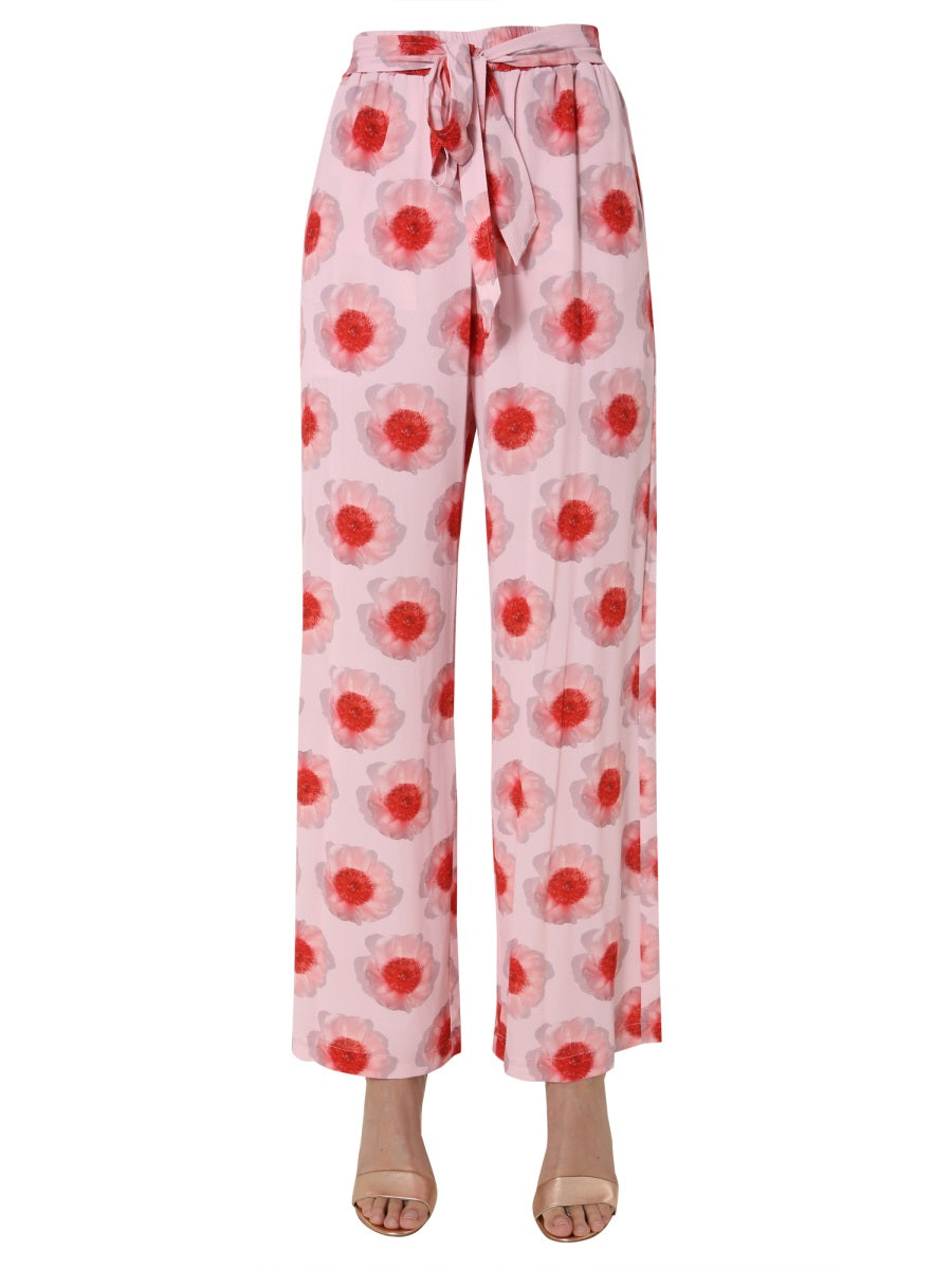 Pink Trousers With Elastic Waist Viscosa