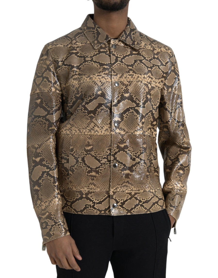 Dolce & Gabbana 100% Python skin Leather; Lining 85% Silk jacket in beige