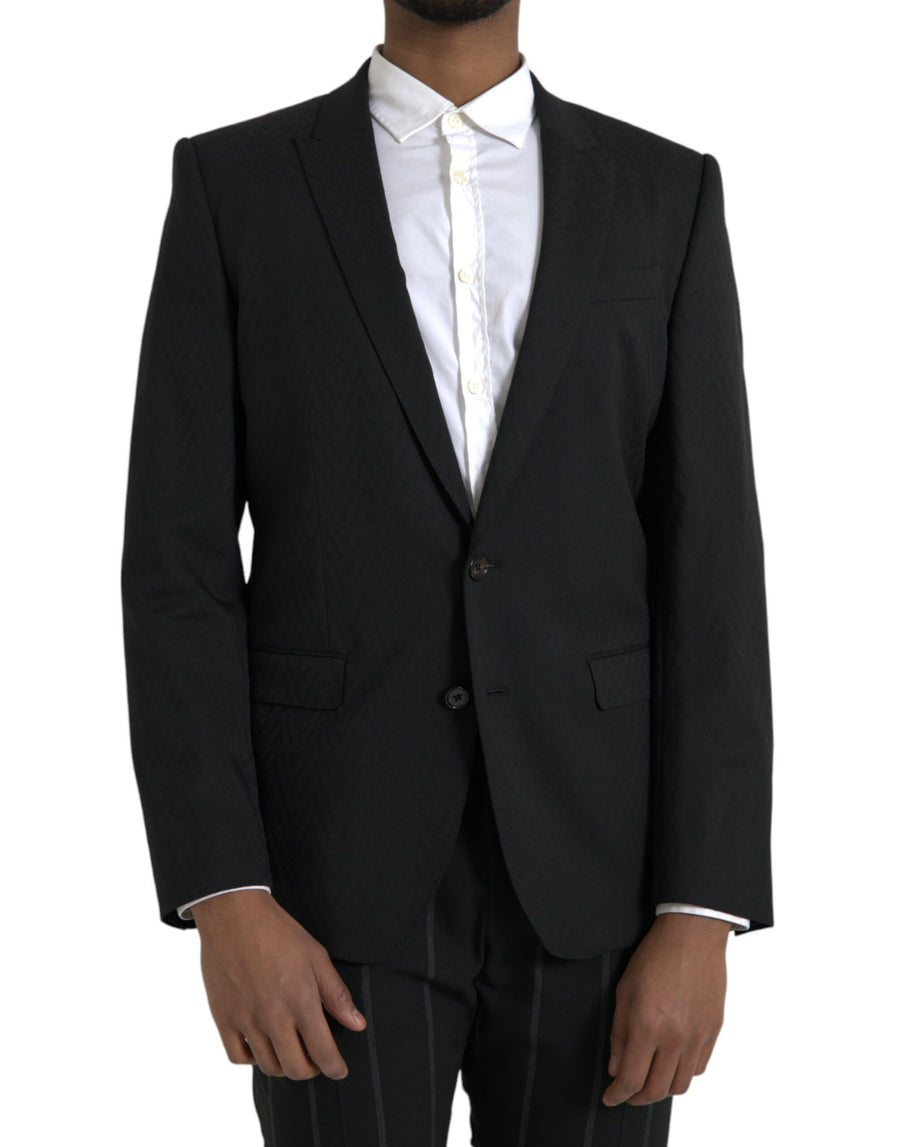 Dolce & Gabbana 98% Virgin Wool 2% Elastane; Lining: 85% Silk 15% Viscose blazer in black