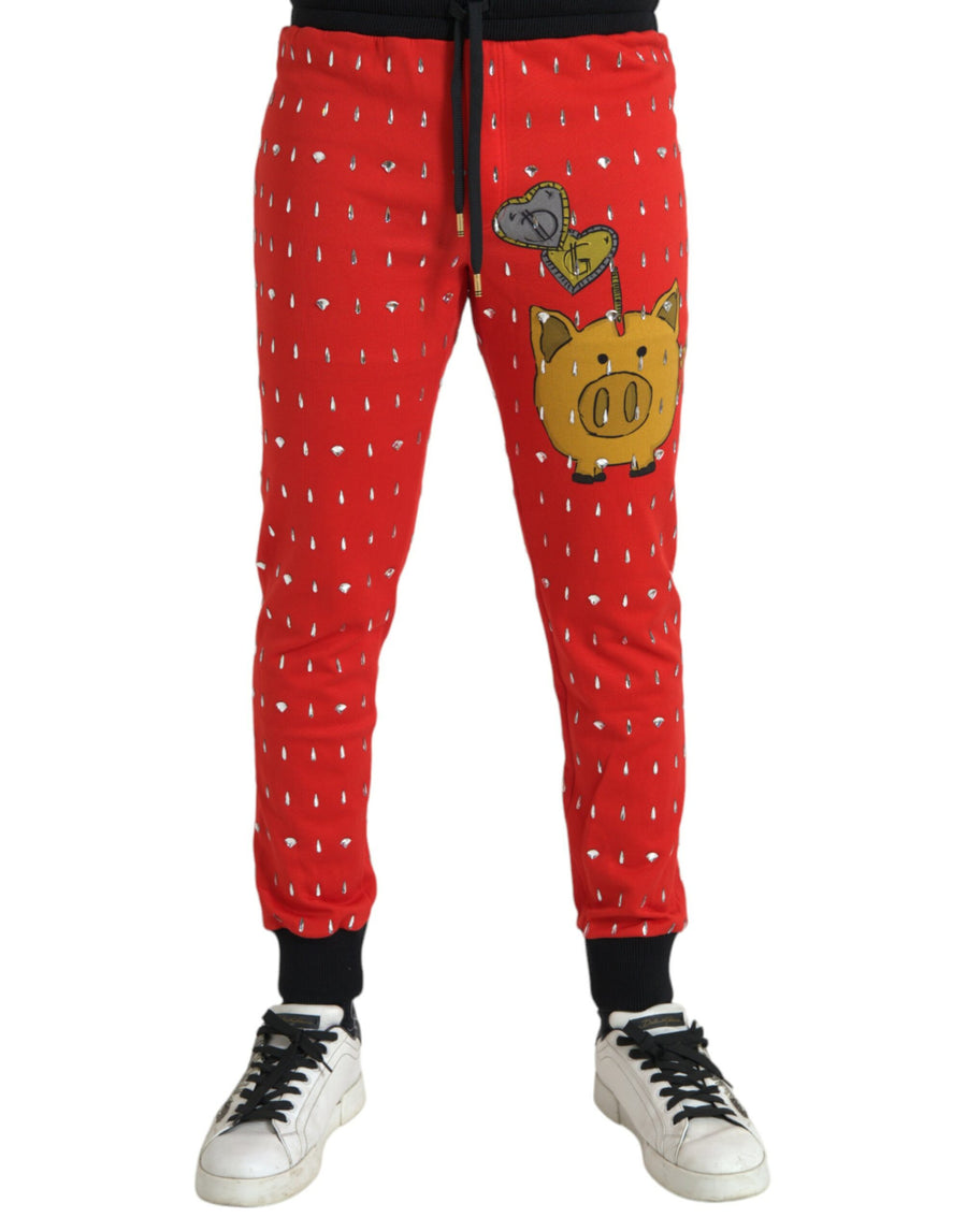 Dolce & Gabbana 100% Cotton joggers in red