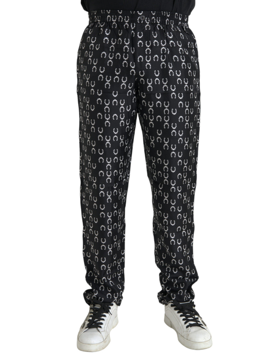 Dolce & Gabbana 100% Silk trousers in black