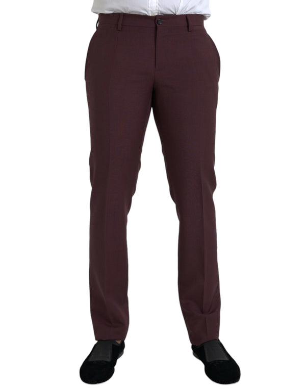 Dolce & Gabbana 78% Wool 22% Mohair trousers in maroon