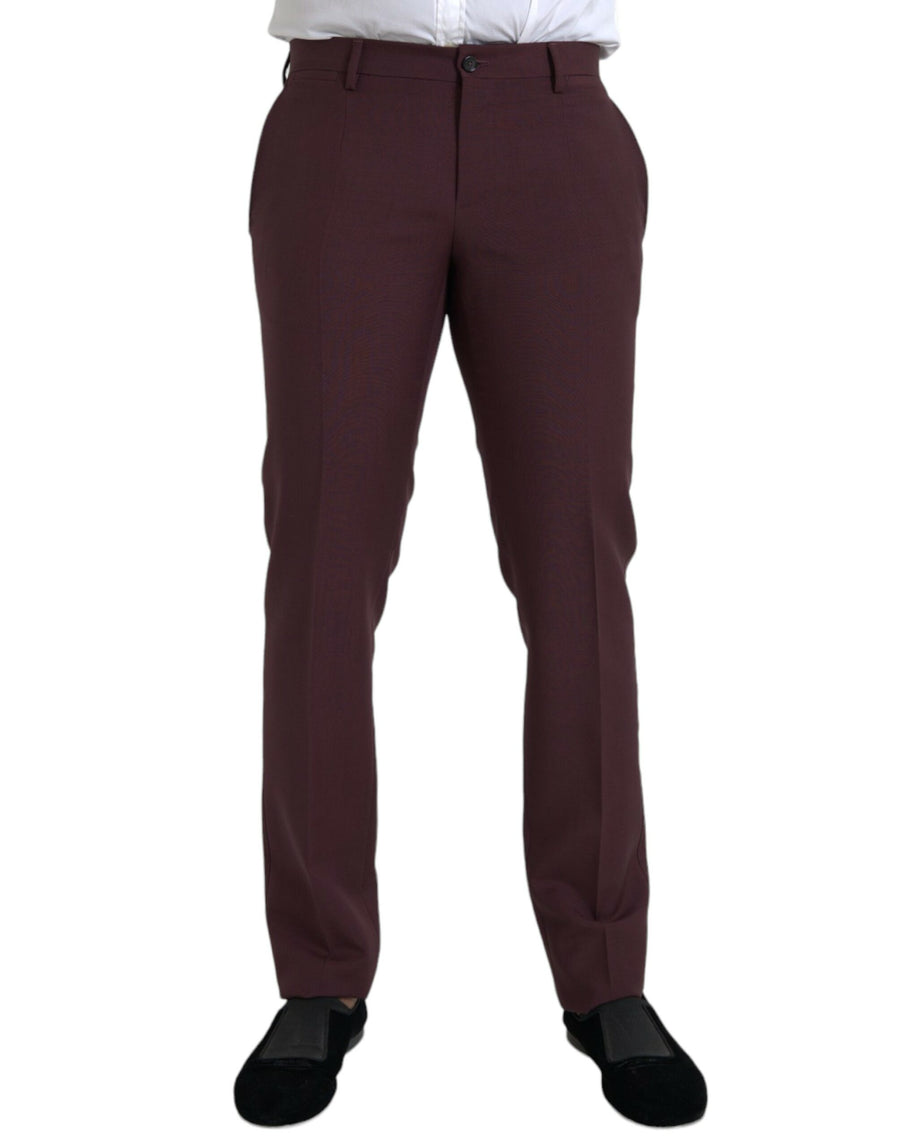 Dolce & Gabbana 78% Wool 22% Mohair trousers in maroon