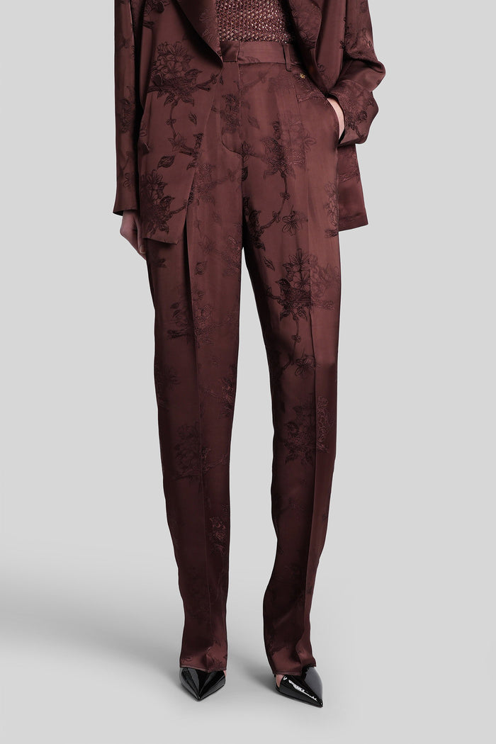 Pants Bordeaux Viscose Abbigliamento