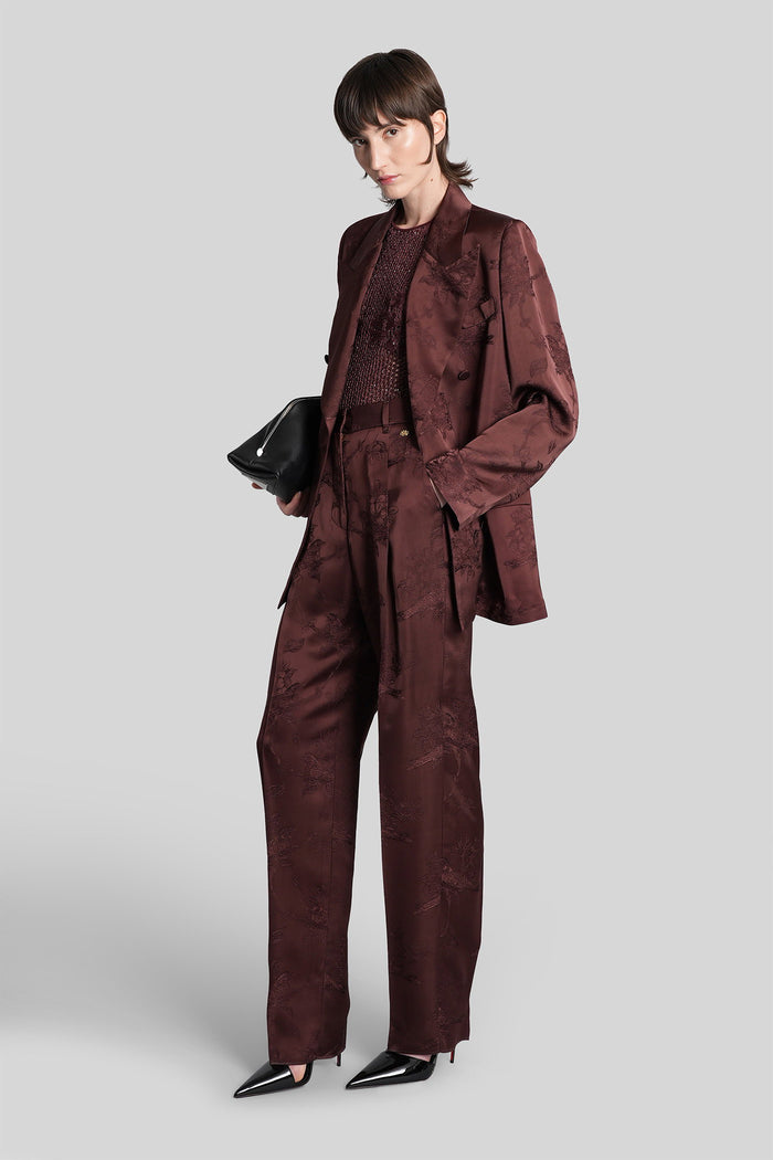 Pants Bordeaux Viscose Abbigliamento