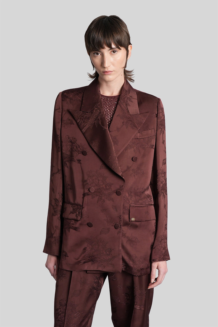 Blazer Bordeaux Viscose Abbigliamento
