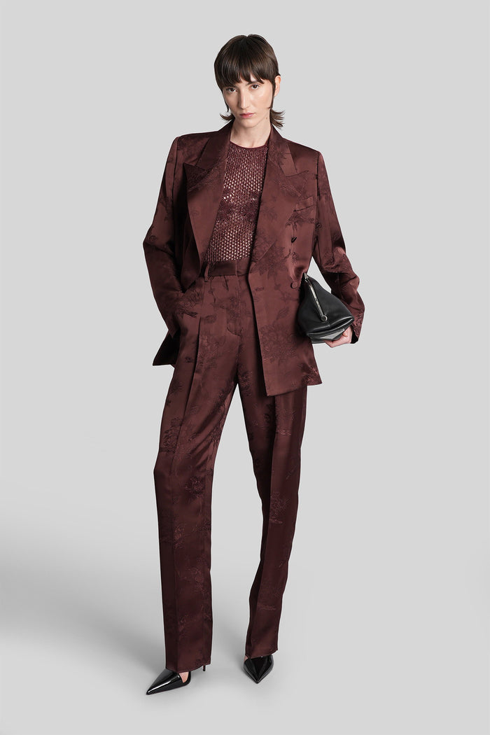 Blazer Bordeaux Viscose Abbigliamento