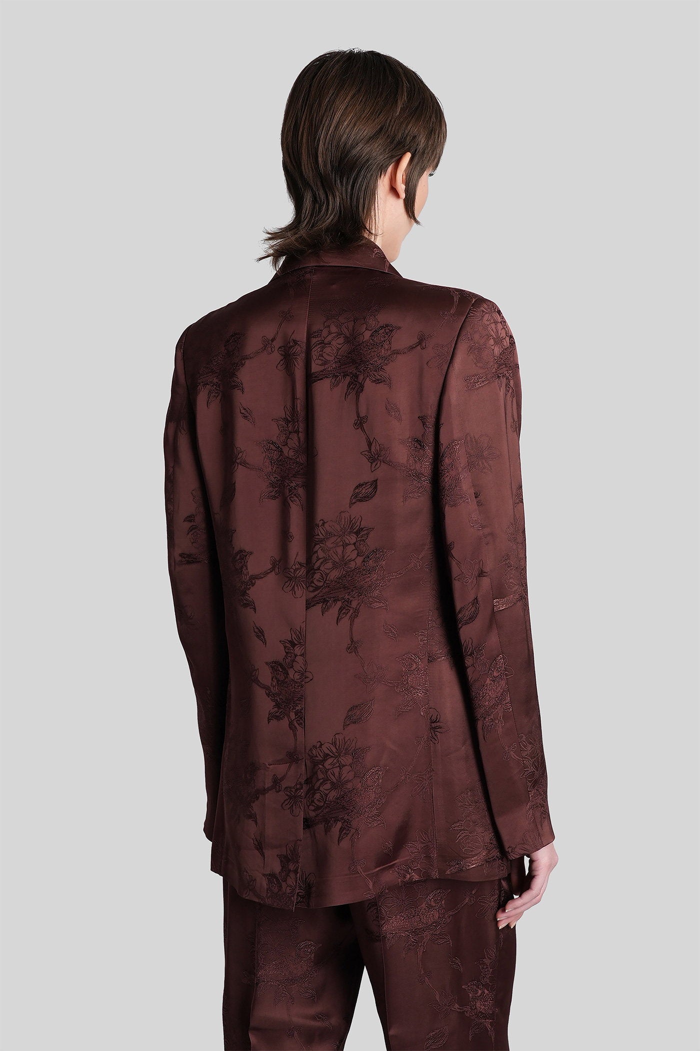 Blazer Bordeaux Viscose Abbigliamento