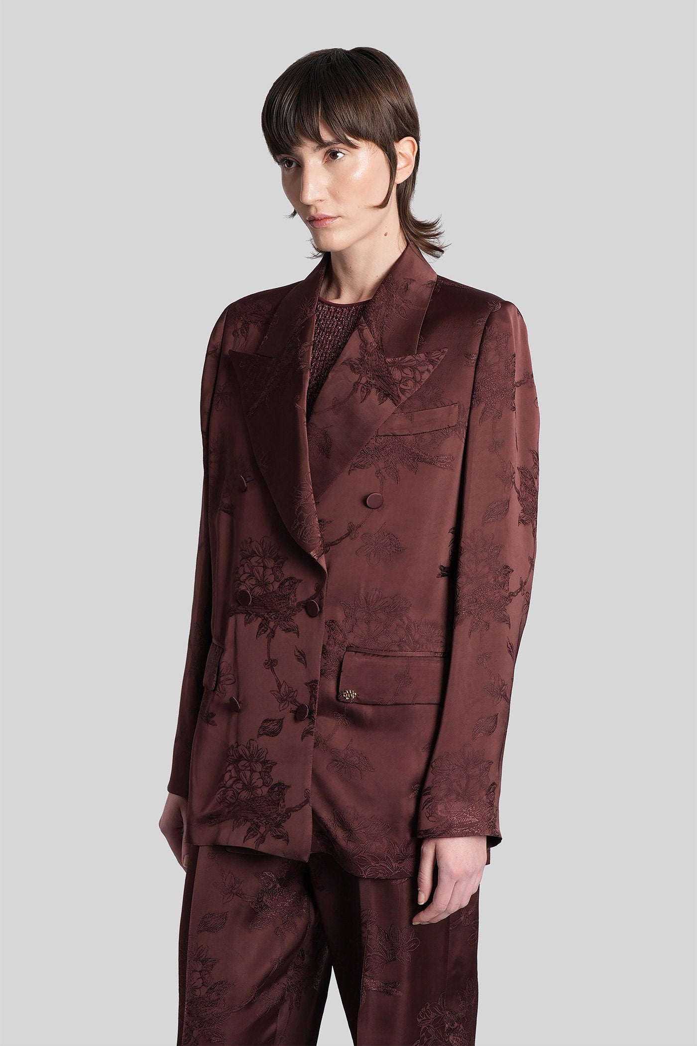 Blazer Bordeaux Viscose Abbigliamento