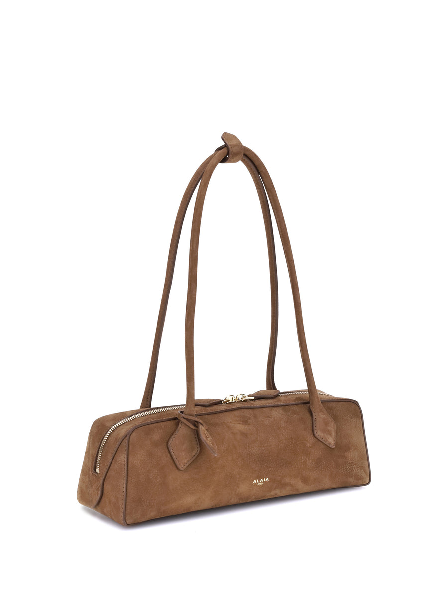 Shoulder Bag Le Teckel Raw Umber Suede 2 Calf Leather