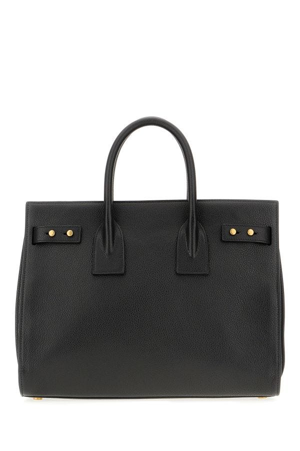Black Calf Leather Sac De Jour Handbag Bag