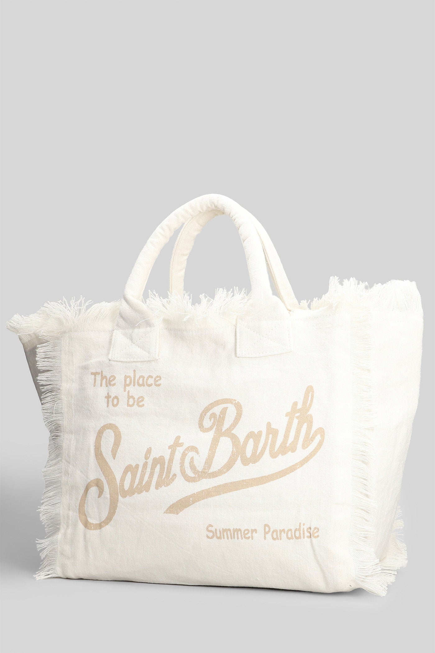 Vanity Linen Tote White Canvas Borse