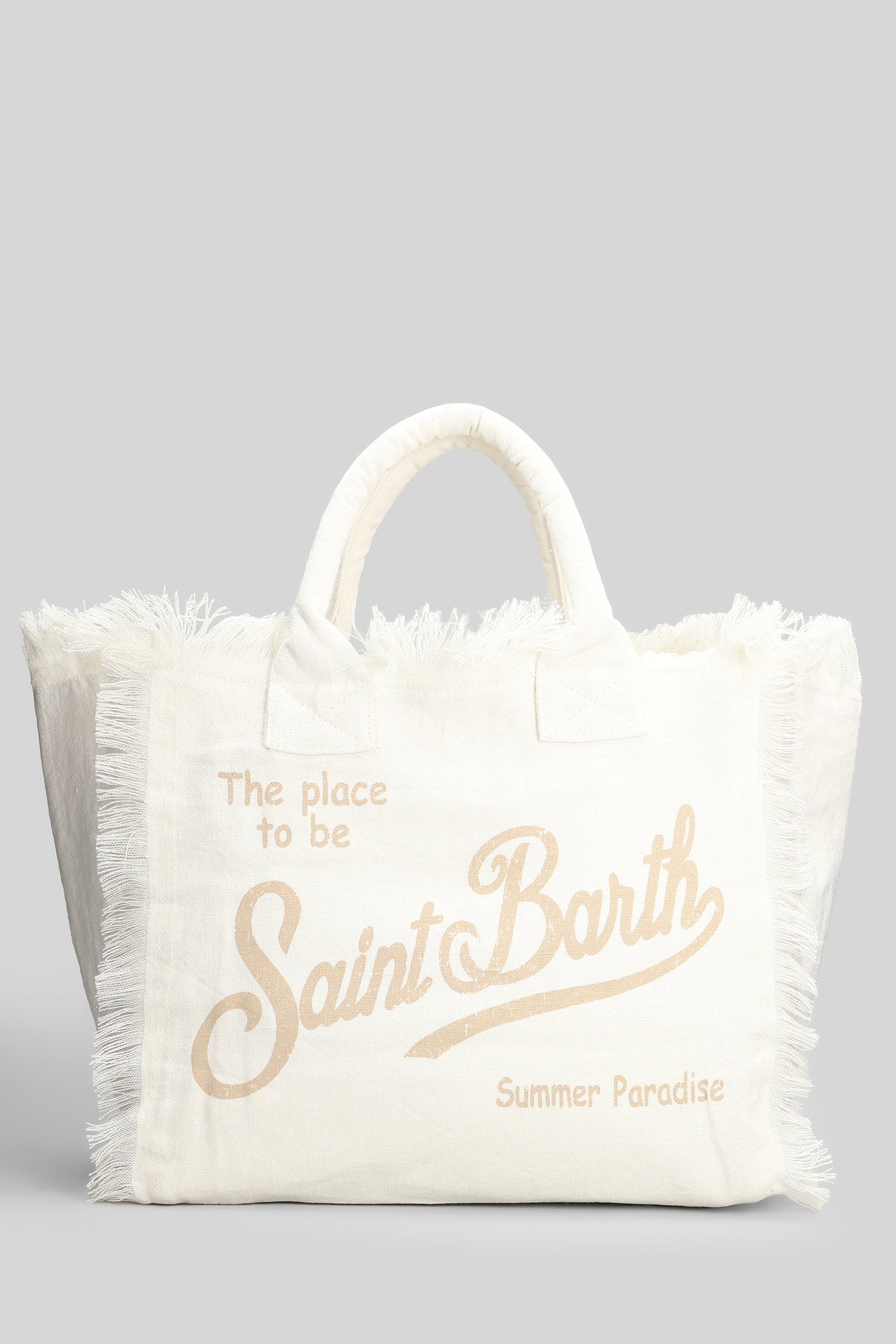 Vanity Linen Tote White Canvas Borse