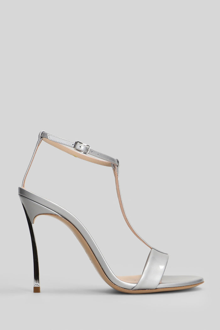 Victory Blade Sandals Silver Patent Leather Scarpe