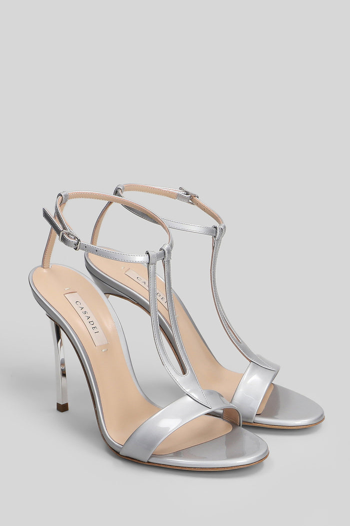 Victory Blade Sandals Silver Patent Leather Scarpe