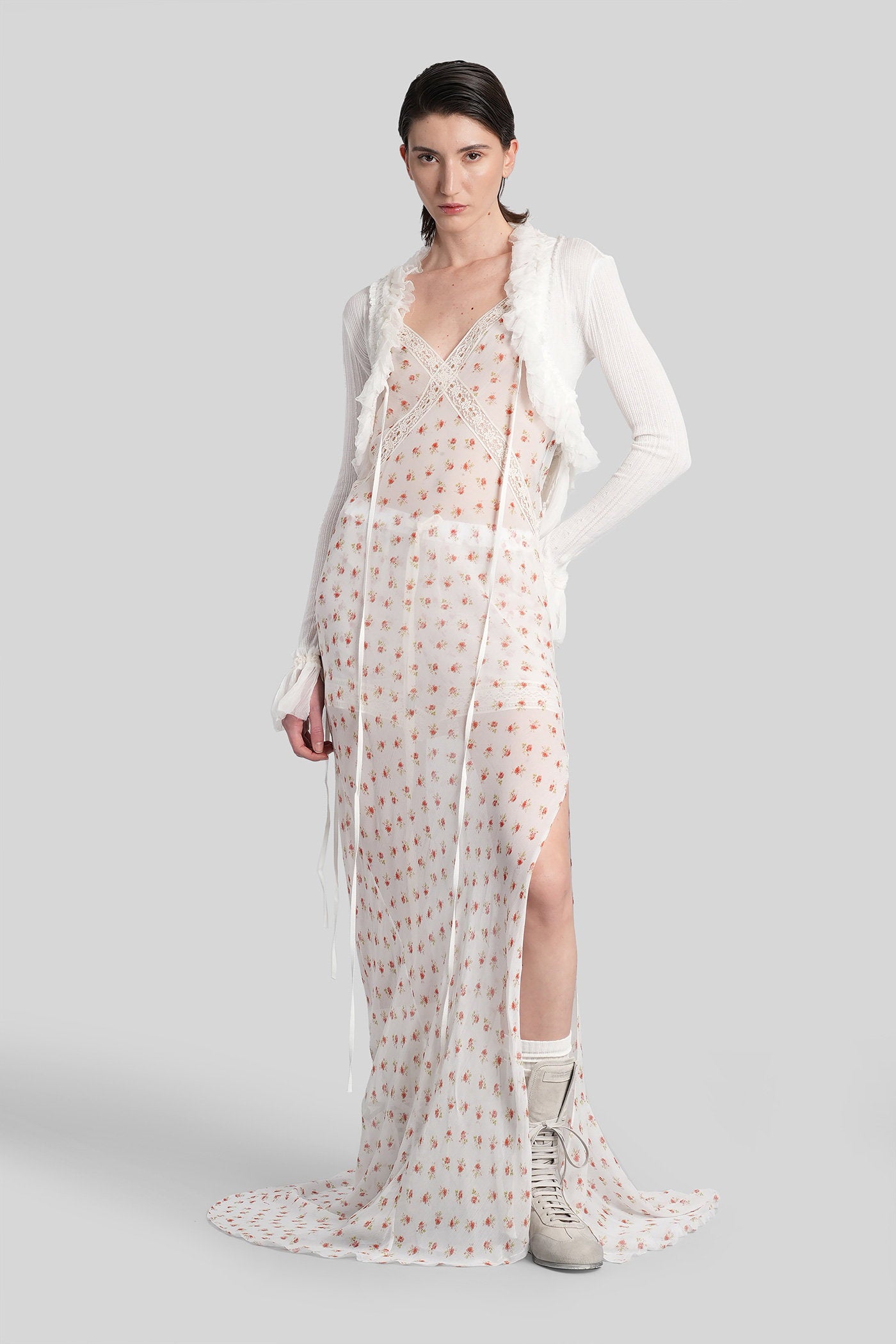Lala Long Dress White Viscose Abbigliamento