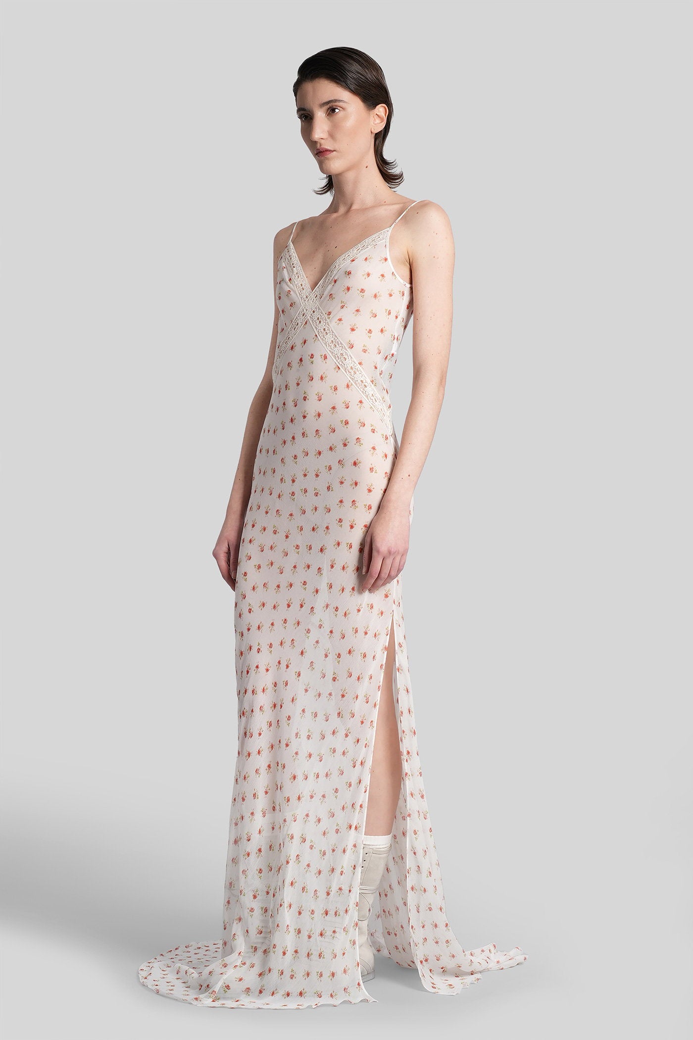 Lala Long Dress White Viscose Abbigliamento