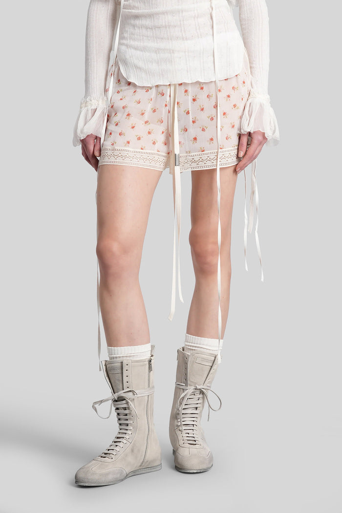 Ante Shorts White Viscose Abbigliamento