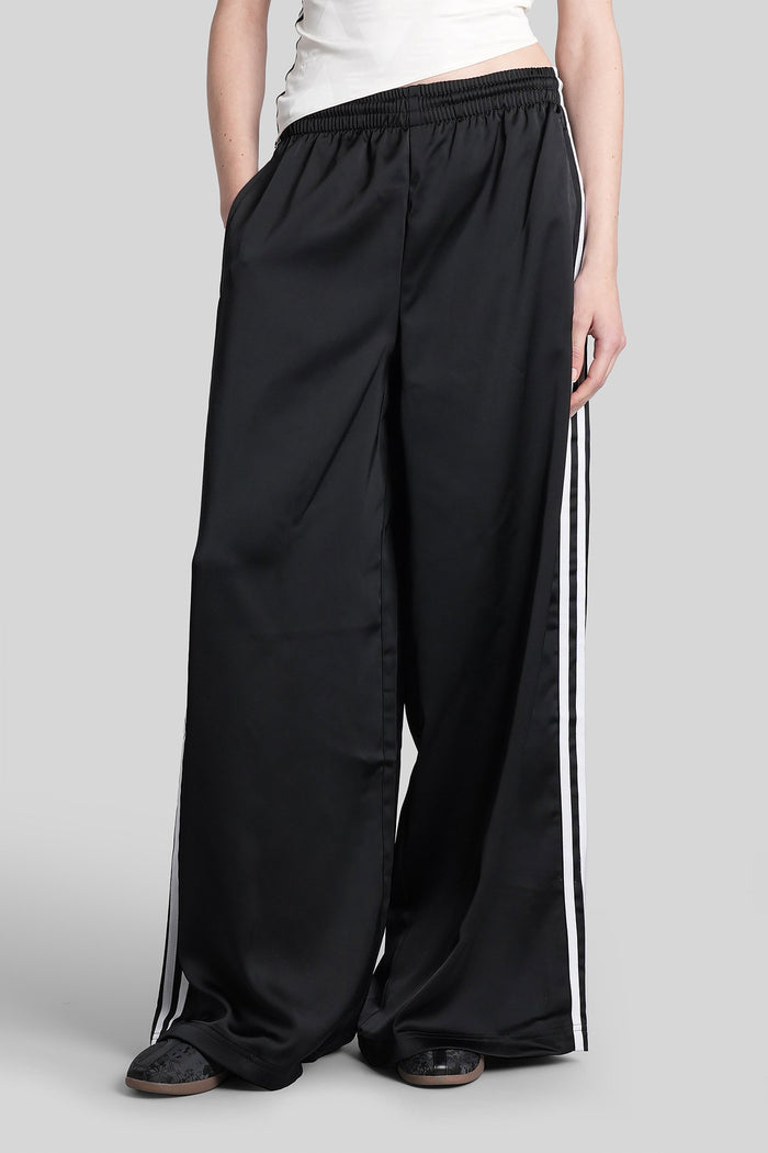 Satin Tp Wl Pants Black Polyester Abbigliamento