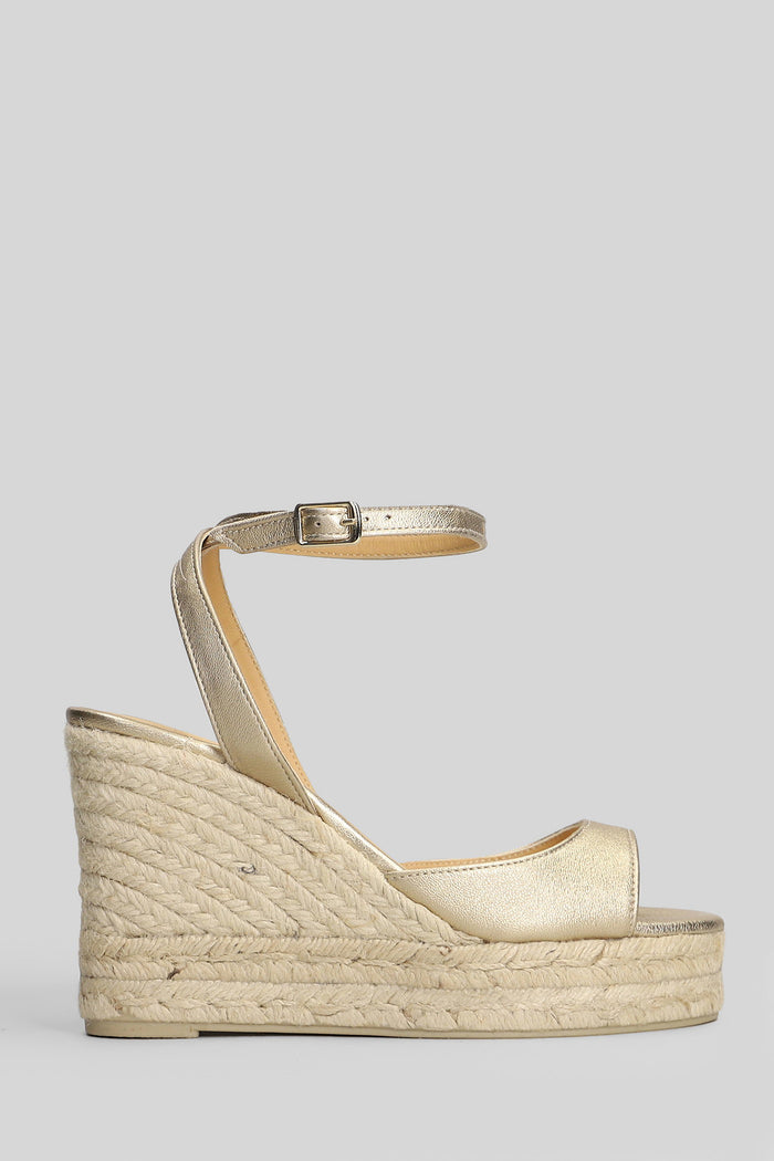 Brook-8ed-118 Wedges Gold Leather Scarpe