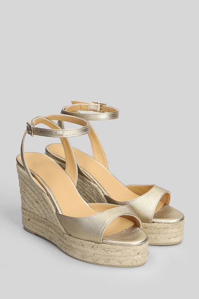 Brook-8ed-118 Wedges Gold Leather Scarpe