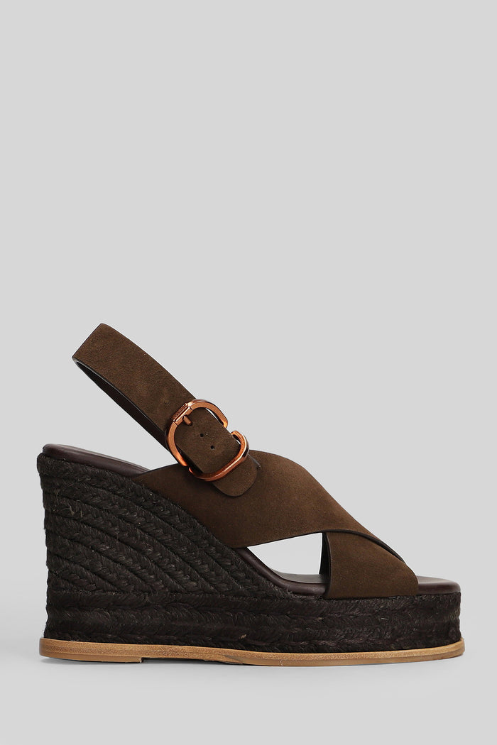 Betina C-8ed-269 Wedges Brown Suede Scarpe