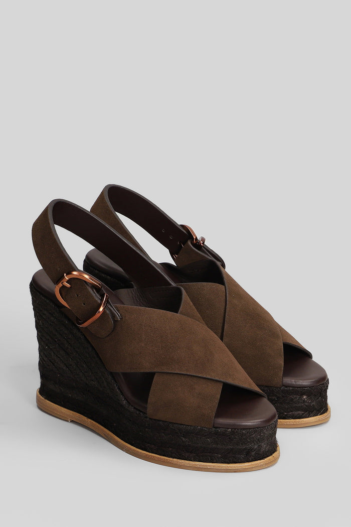 Betina C-8ed-269 Wedges Brown Suede Scarpe