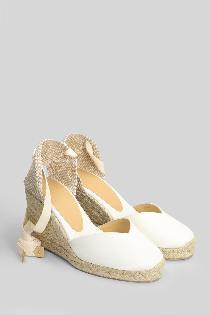Chiara-8-006 Wedges White Satin Scarpe