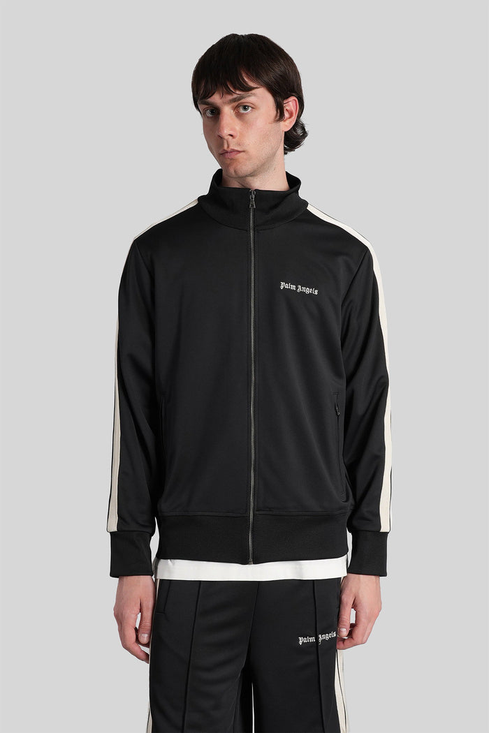 Casual Jacket Black Polyester Abbigliamento