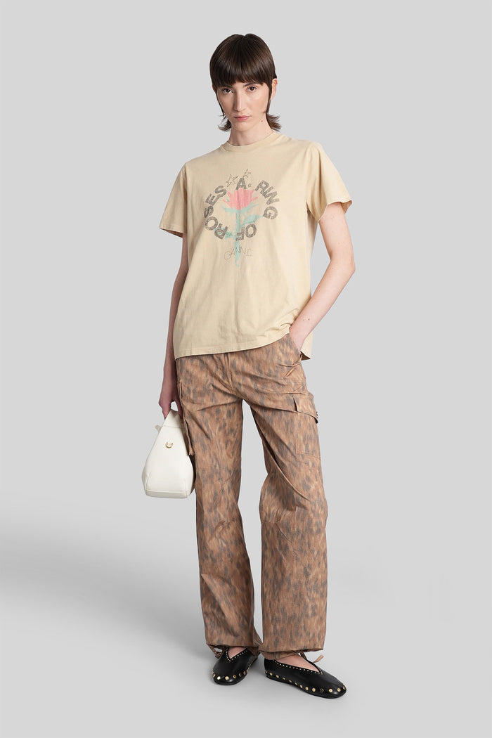 T-Shirt Beige Cotton Abbigliamento