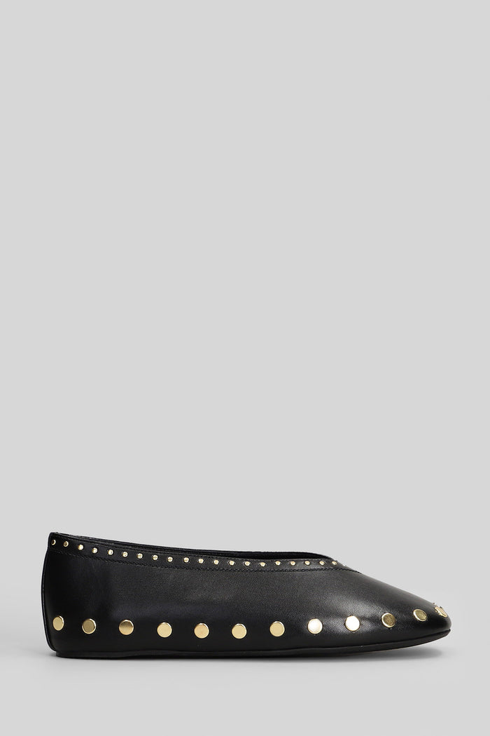 Jenny Ballerina Ballet Flats Black Leather Scarpe