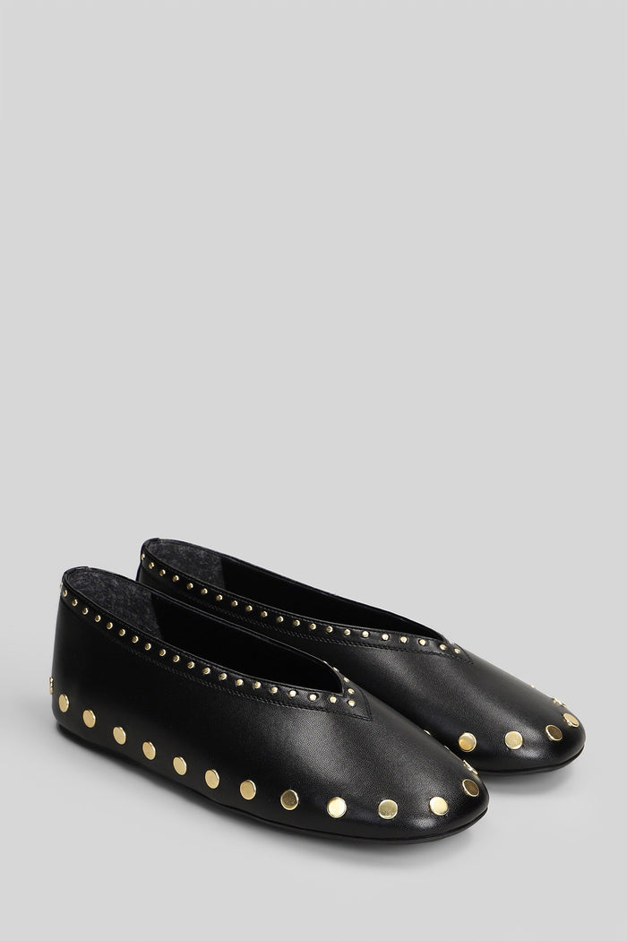 Jenny Ballerina Ballet Flats Black Leather Scarpe
