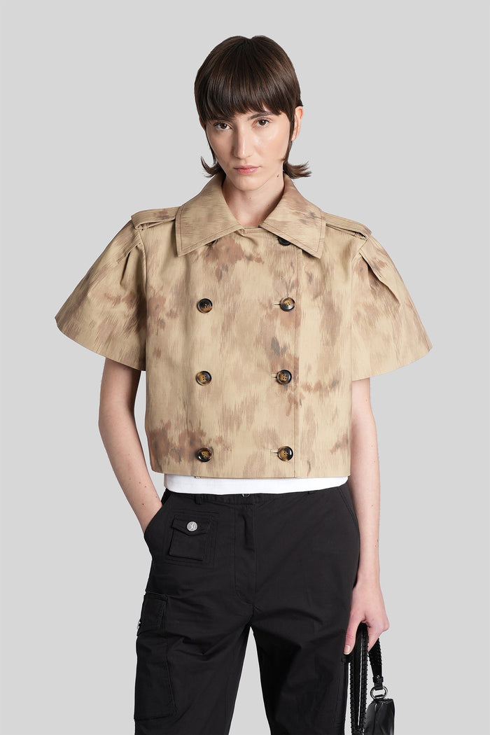 Casual Jacket Beige Cotton Abbigliamento