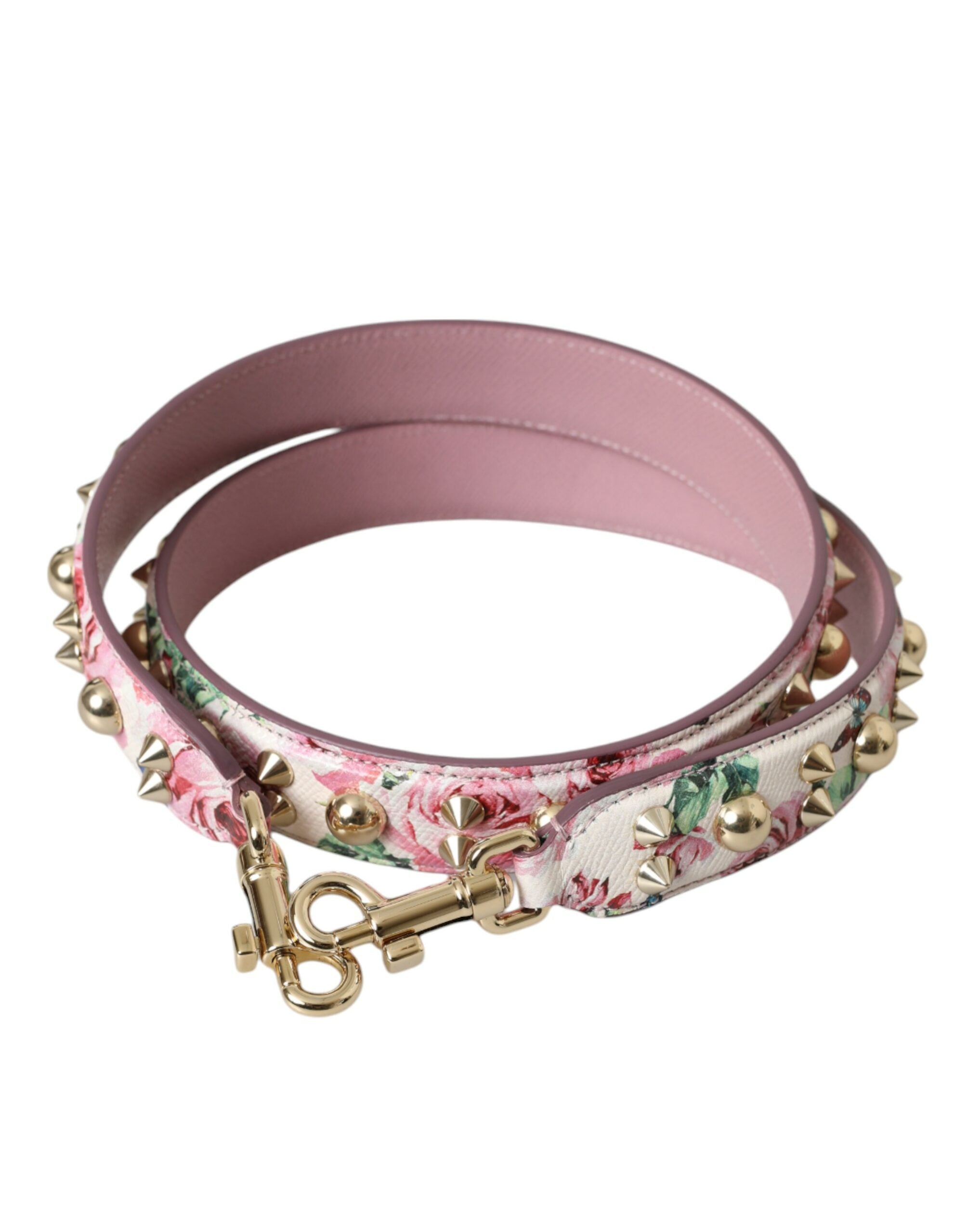 Pink Floral Handbag Accessory Shoulder Strap Calf Leather Bag