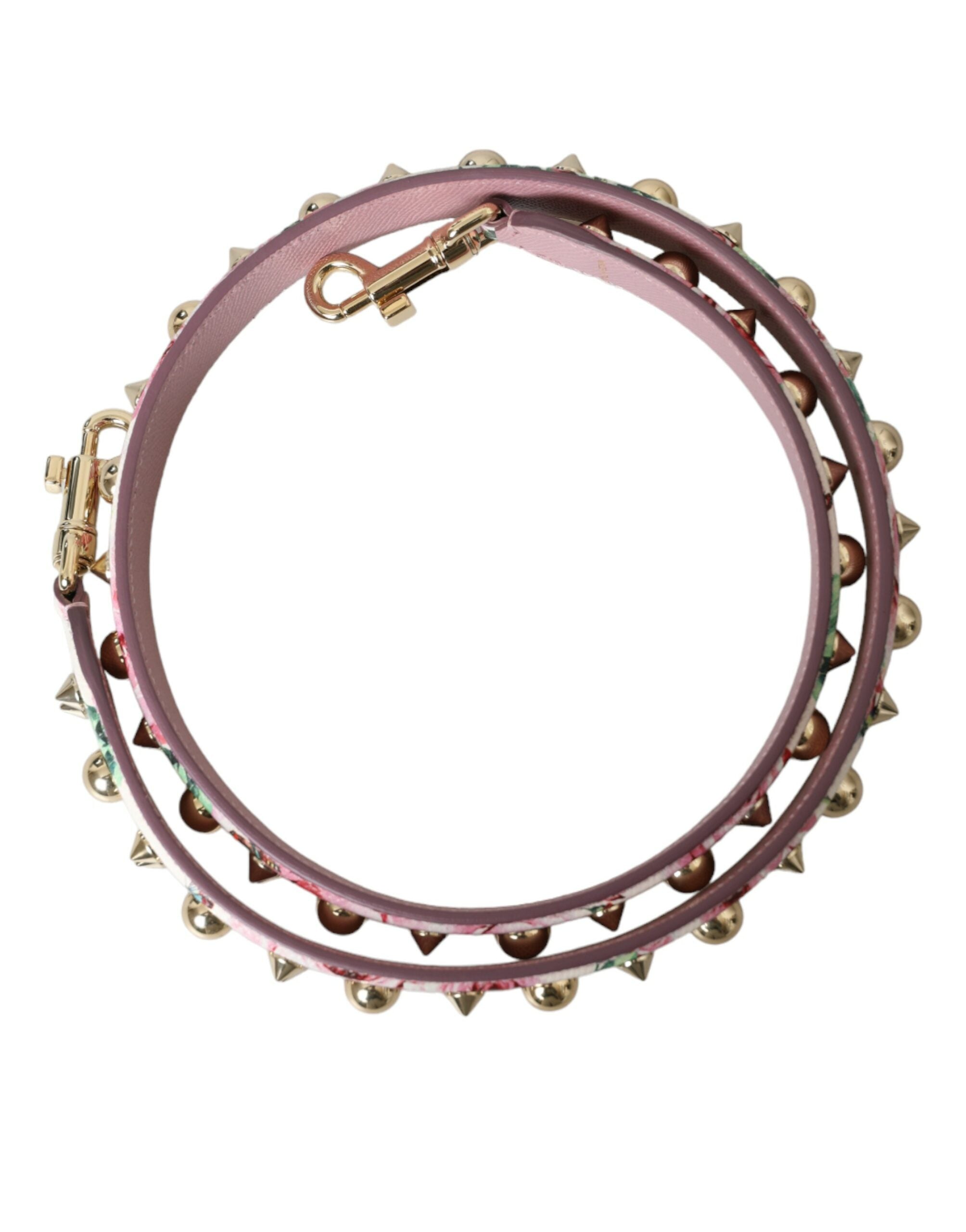 Pink Floral Handbag Accessory Shoulder Strap Calf Leather Bag