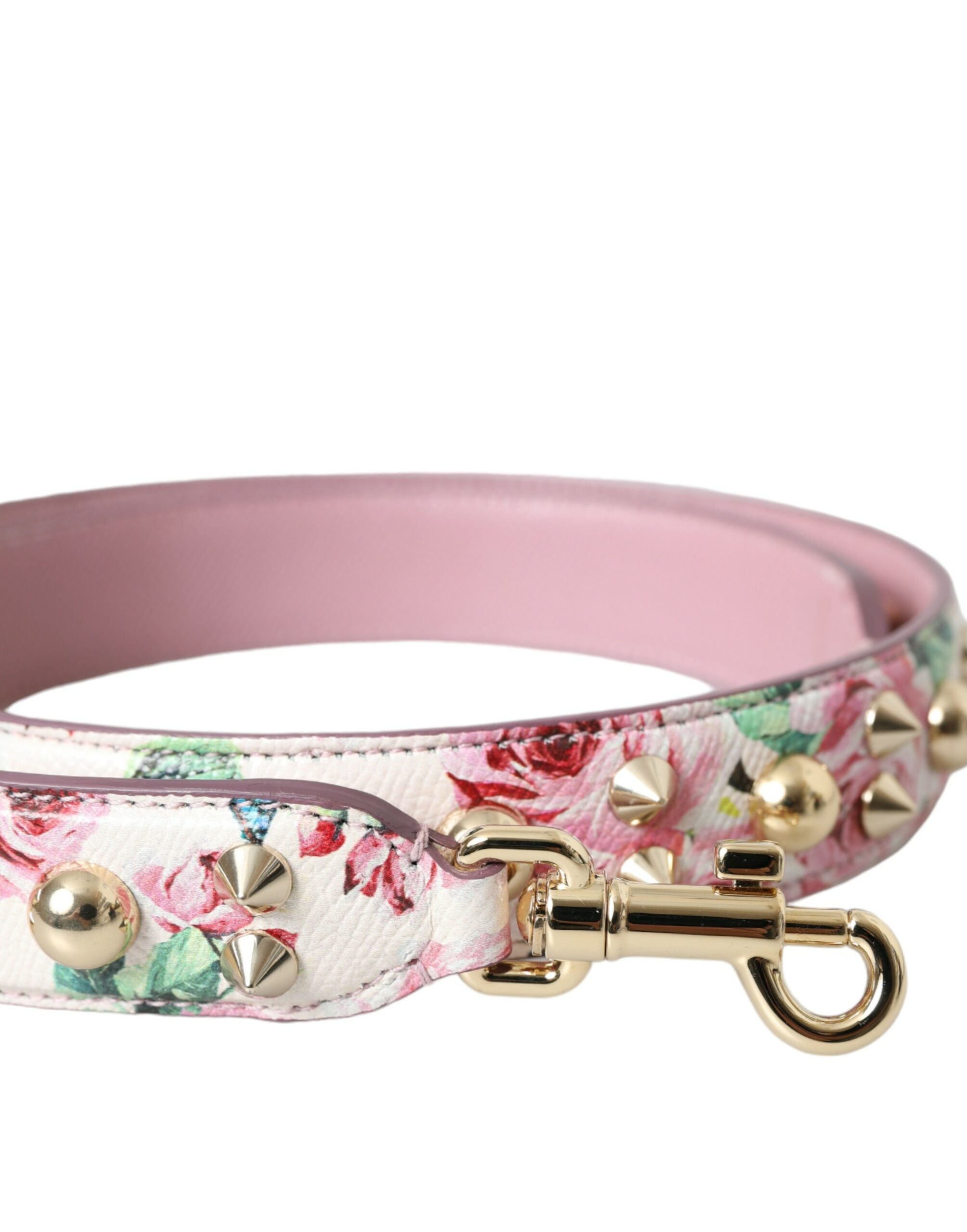 Pink Floral Handbag Accessory Shoulder Strap Calf Leather Bag