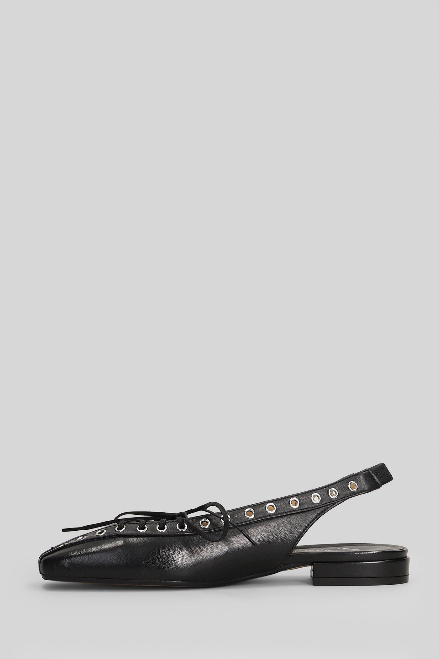 Ballet Flats Black Leather Scarpe
