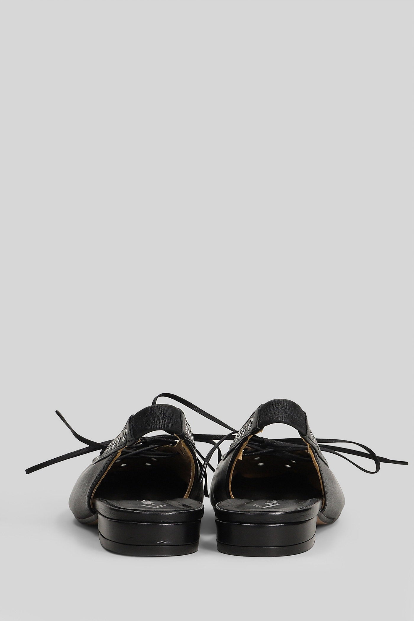 Ballet Flats Black Leather Scarpe