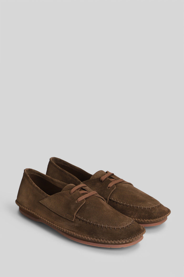 Lace Up Shoes Brown Suede Scarpe
